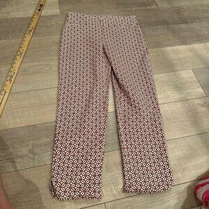 Red & White Floral Patterned High-Waisted Pants Croft & Barrow Size 8